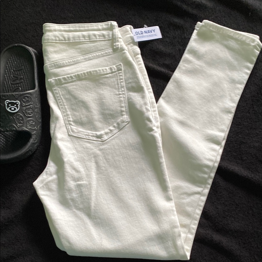 Old Navy White Skinny Jeans Smooth Denim